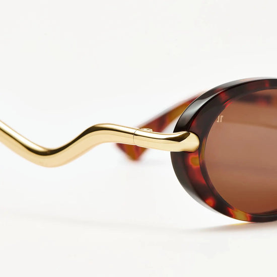 Jimmy Fairly Elvissa Oval Sunglasses | 18k Gold Plated/Brown Sunglasses Missoma 