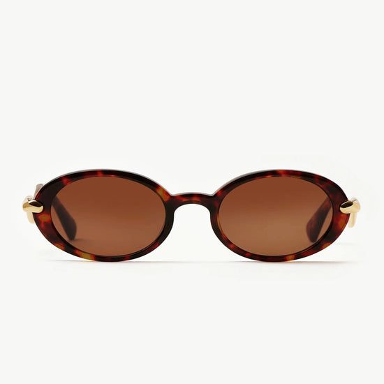 Jimmy Fairly Elvissa Oval Sunglasses | Brown Tortoise/Gold Plated Accessories Missoma 