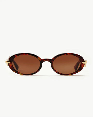 Jimmy Fairly Elvissa Oval Sunglasses | Brown Tortoise/Gold Plated Accessories Missoma 
