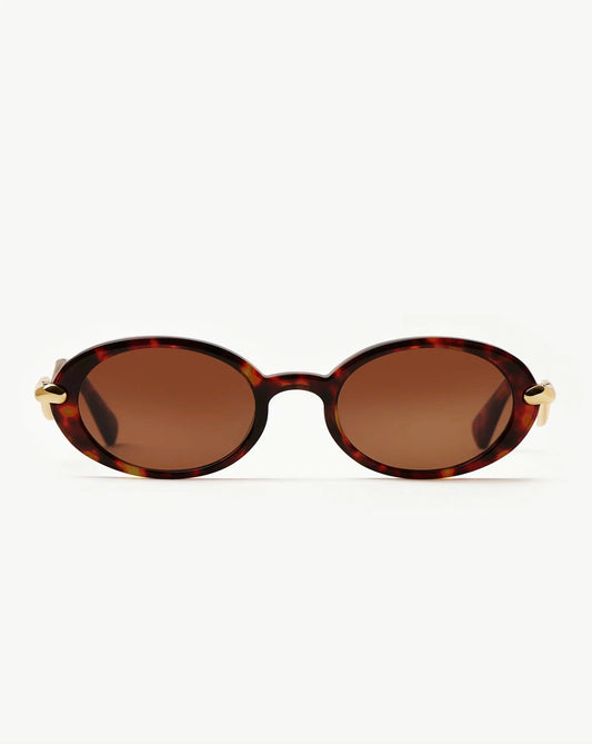Jimmy Fairly Elvissa Oval Sunglasses | Brown Tortoise/Gold Plated Accessories Missoma 