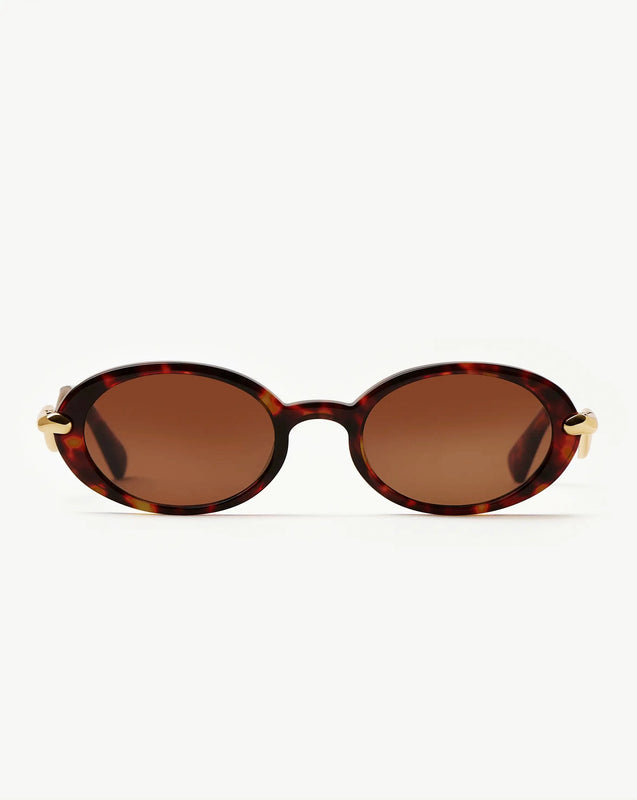 Jimmy Fairly Elvissa Oval Sunglasses | Brown Tortoise/Gold Plated