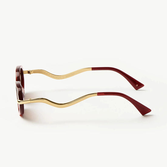 Jimmy Fairly Elvissa Oval Sunglasses | Gold Plated/ Burgundy Sunglasses Missoma 