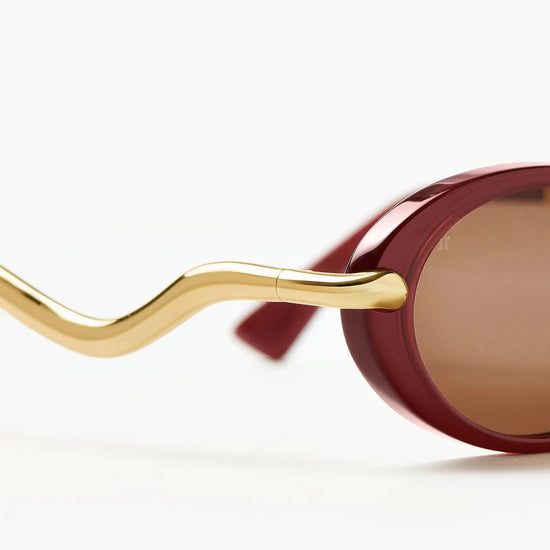 Jimmy Fairly Elvissa Oval Sunglasses | Gold Plated/ Burgundy Sunglasses Missoma 