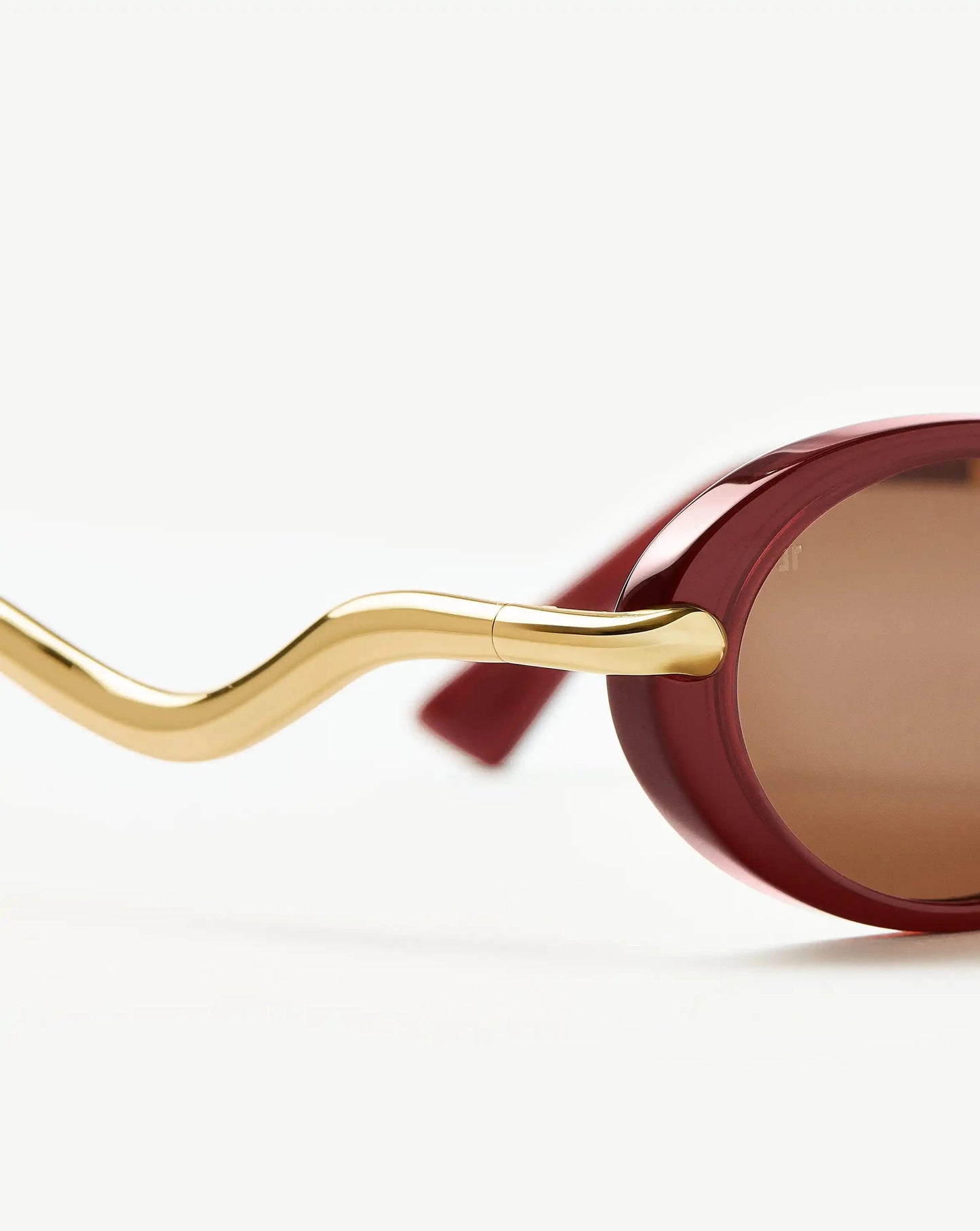 Jimmy Fairly Elvissa Oval Sunglasses | Gold Plated/ Burgundy Sunglasses Missoma 