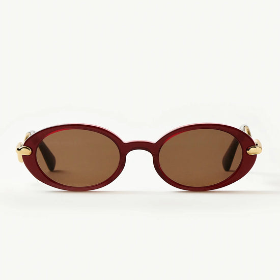 Jimmy Fairly Elvissa Oval Sunglasses | Gold Plated/Cherry Accessories Missoma 