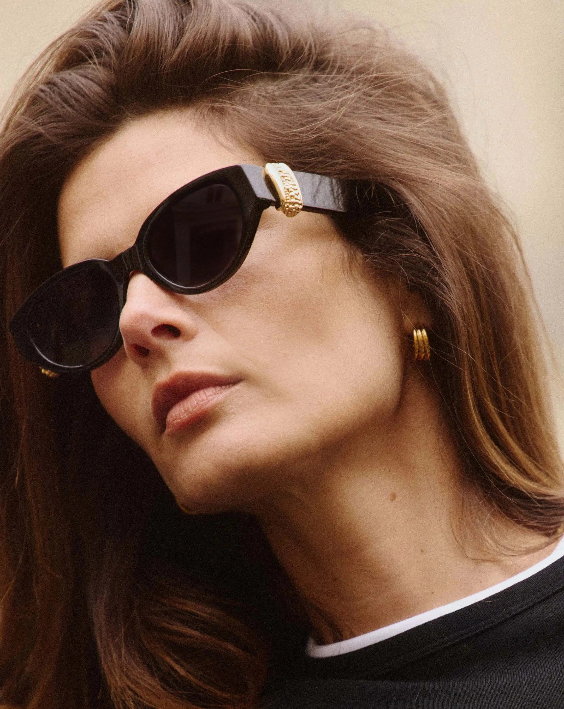Jimmy Fairly Melissa Cat-Eye Sunglasses | 18k Gold Plated/Black Sunglasses Missoma 