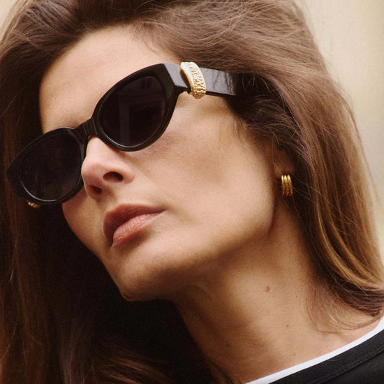 Jimmy Fairly Melissa Cat-Eye Sunglasses | 18k Gold Plated/Black Sunglasses Missoma 