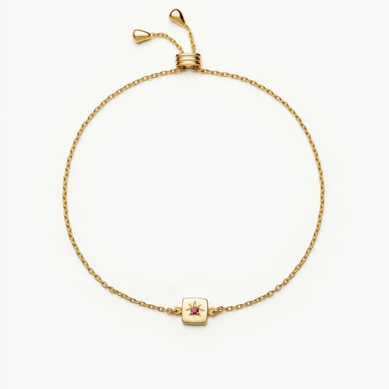 July Birthstone Slider Bracelet | 18k Gold Plated/Ruby Bracelets Missoma 