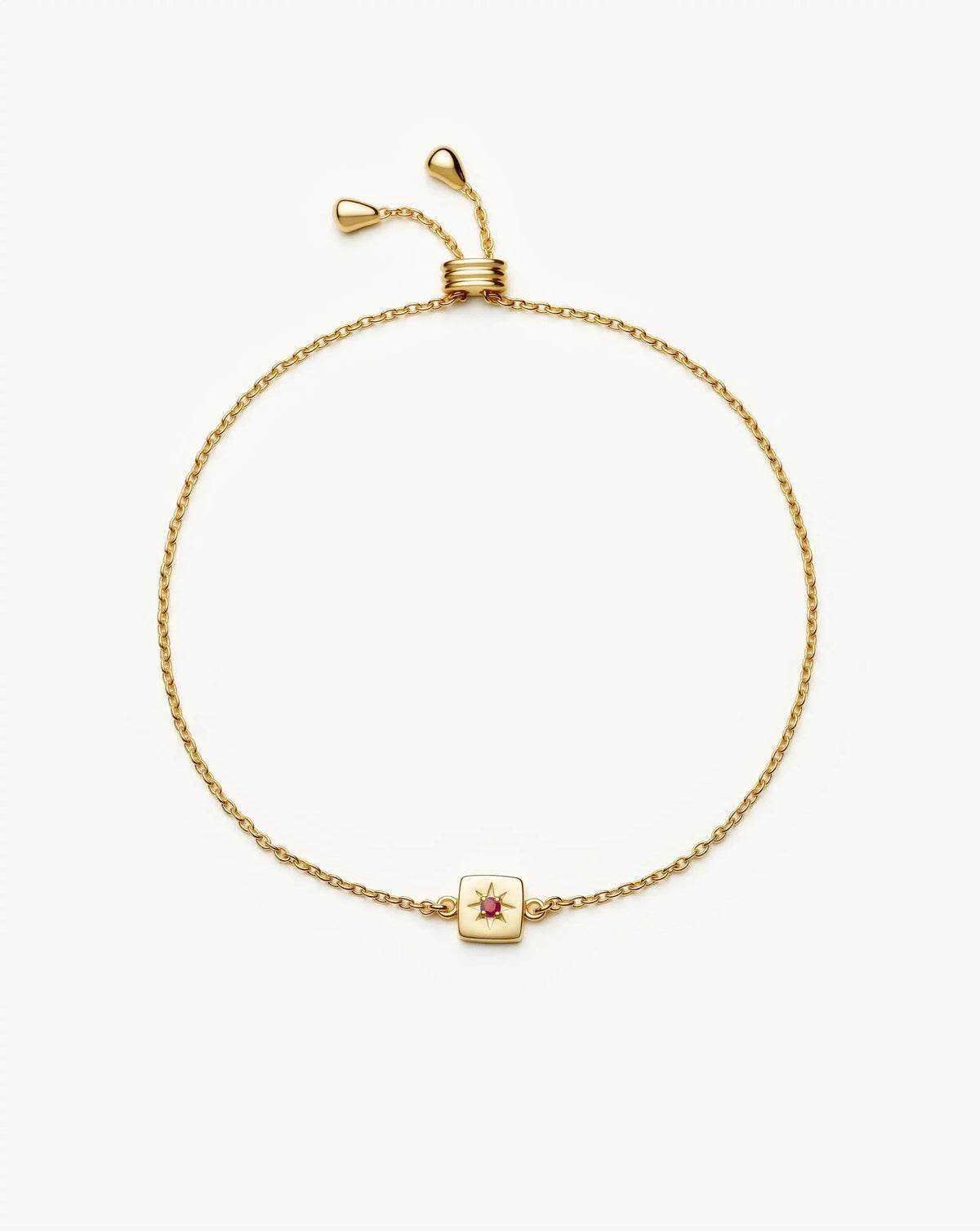 July Birthstone Slider Bracelet | 18k Gold Plated/Ruby Bracelets Missoma 