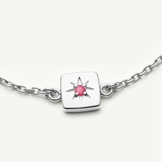 July Birthstone Slider Bracelet | Silver Plated/Ruby Bracelets Missoma 