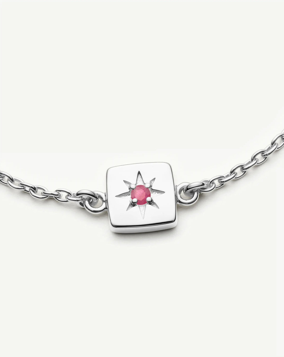 July Birthstone Slider Bracelet | Silver Plated/Ruby Bracelets Missoma 