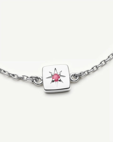 July Birthstone Slider Bracelet | Silver Plated/Ruby Bracelets Missoma 