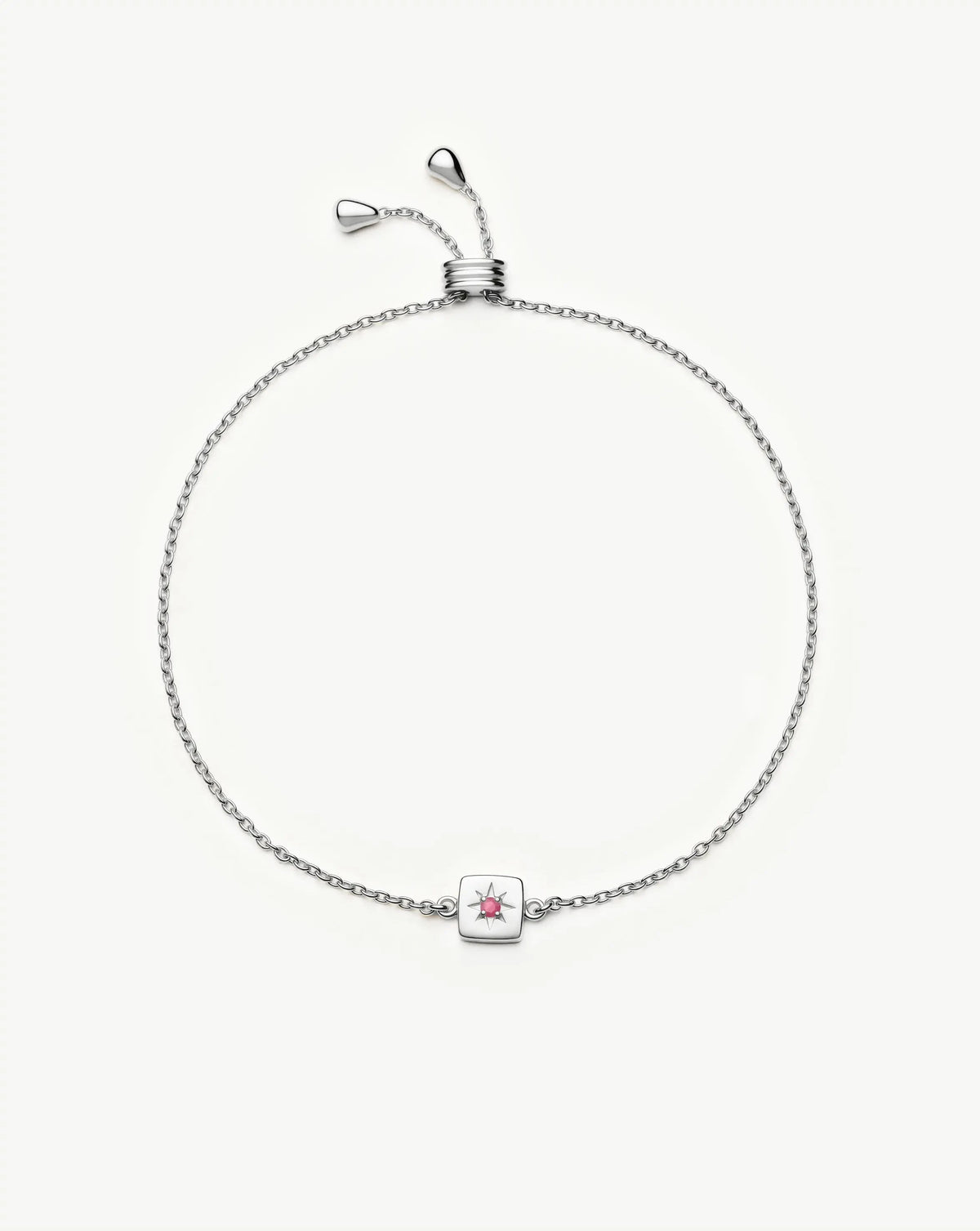 July Birthstone Slider Bracelet | Silver Plated/Ruby Bracelets Missoma 