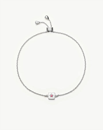 July Birthstone Slider Bracelet | Silver Plated/Ruby Bracelets Missoma 