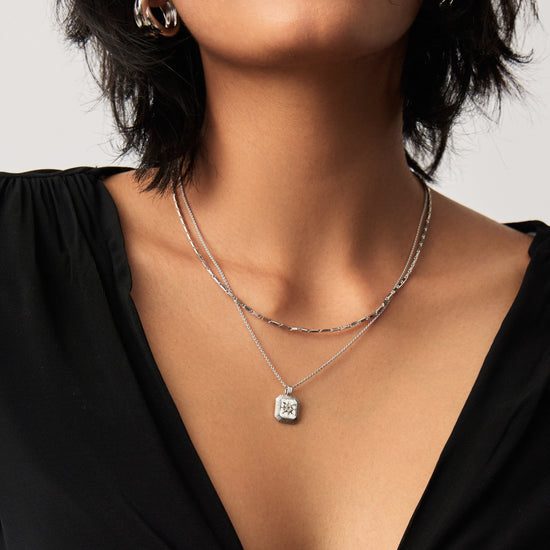 June Birthstone Necklace & Charm Earrings Set | Sterling Silver/Rainbow Moonstone Necklaces Missoma 