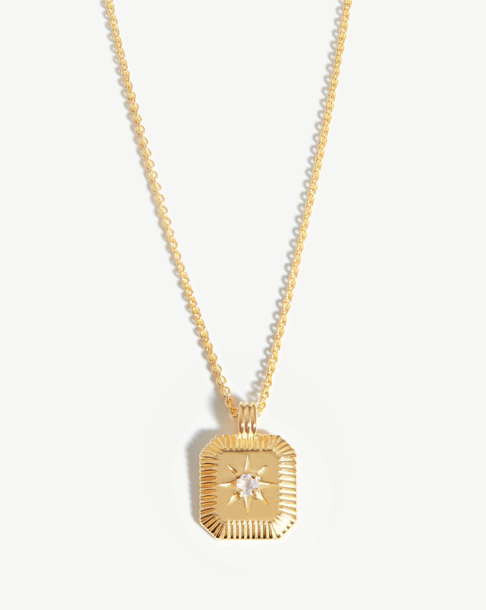 June Birthstone Pendant Necklace | 18k Gold Vermeil/Rainbow Moonstone Necklaces Missoma 
