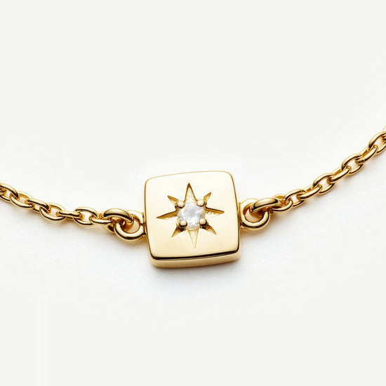 June Birthstone Slider Bracelet | 18k Gold Plated/Rainbow Moonstone Bracelets Missoma 
