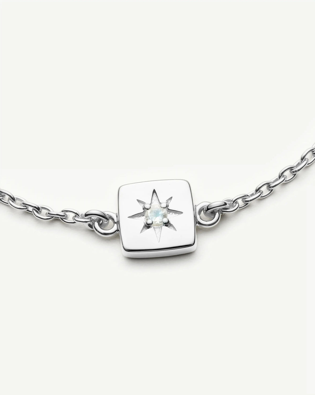 June Birthstone Slider Bracelet | Silver Plated/Rainbow Moonstone Bracelets Missoma 