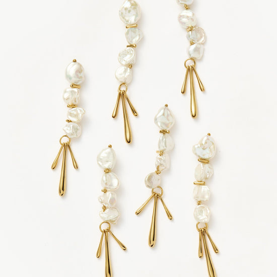Keshi Pearl Sculptural Drop Earrings | 18k Gold Plated/Pearl Earrings Missoma 