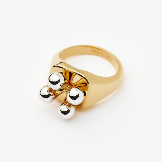 Kinetic Atom Spinning Signet Ring | Mixed Metal Rings Missoma 
