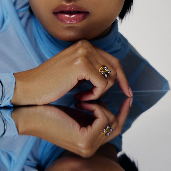 Kinetic Atom Spinning Signet Ring | Mixed Metal Rings Missoma 