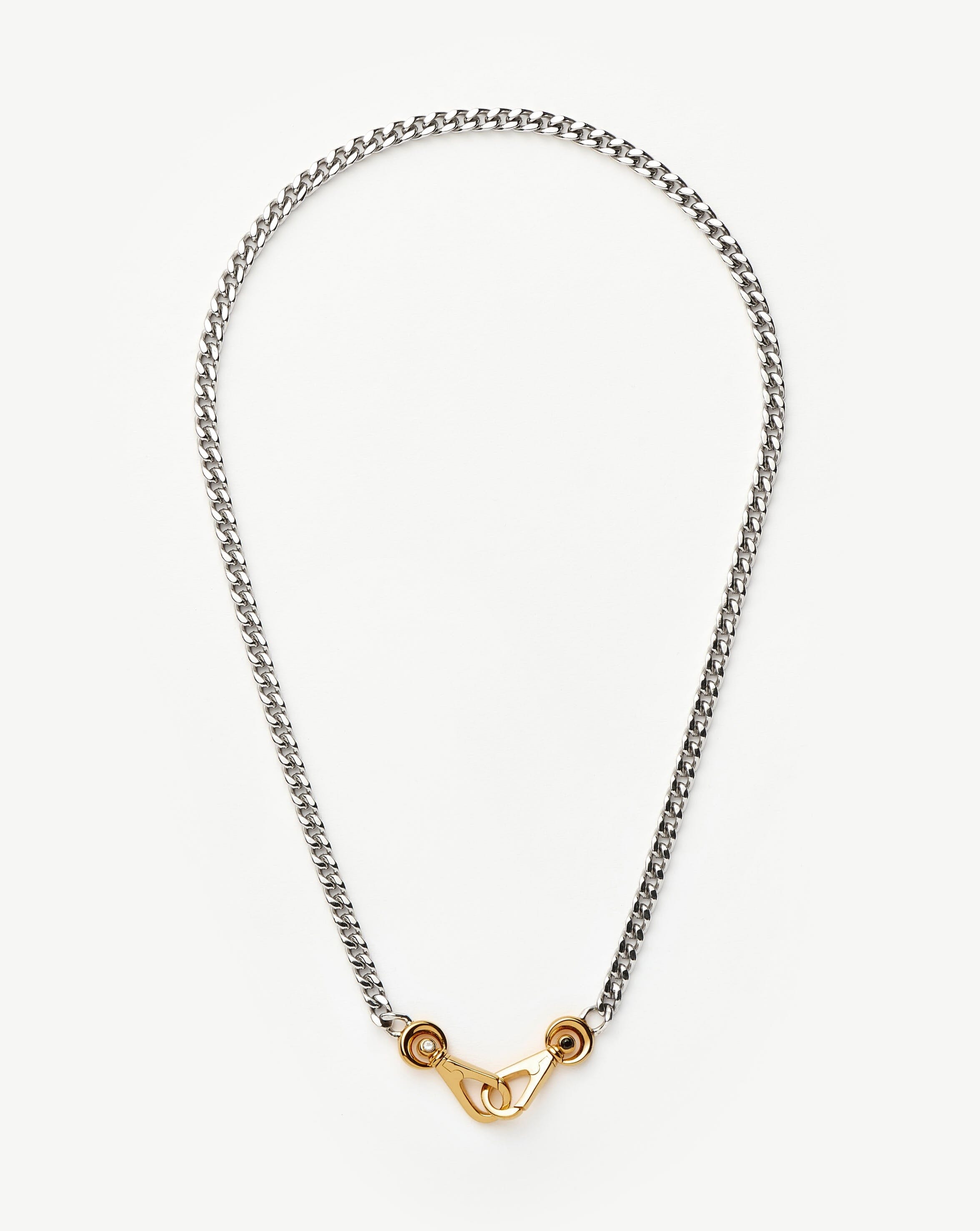 Kinetic Chunky Chain Necklace | Mixed Metal Cubic Zirconia Necklaces Missoma 