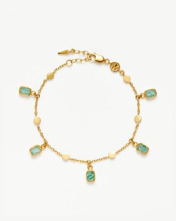 Lena Charm Bracelet | 18ct Gold Plated/Amazonite Bracelets Missoma 