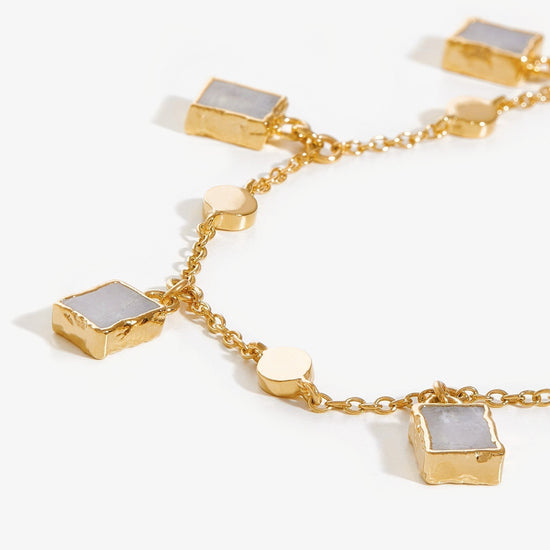 Lena Charm Bracelet | 18ct Gold Plated/Rainbow Moonstone Bracelets Missoma 