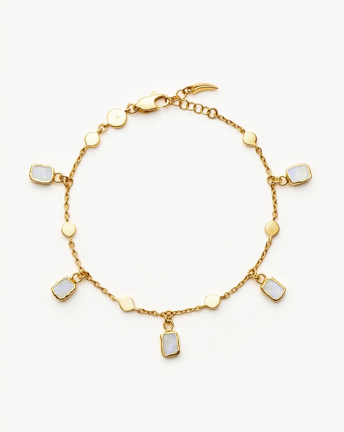 Lena Charm Bracelet | 18ct Gold Plated/Rainbow Moonstone Bracelets Missoma 