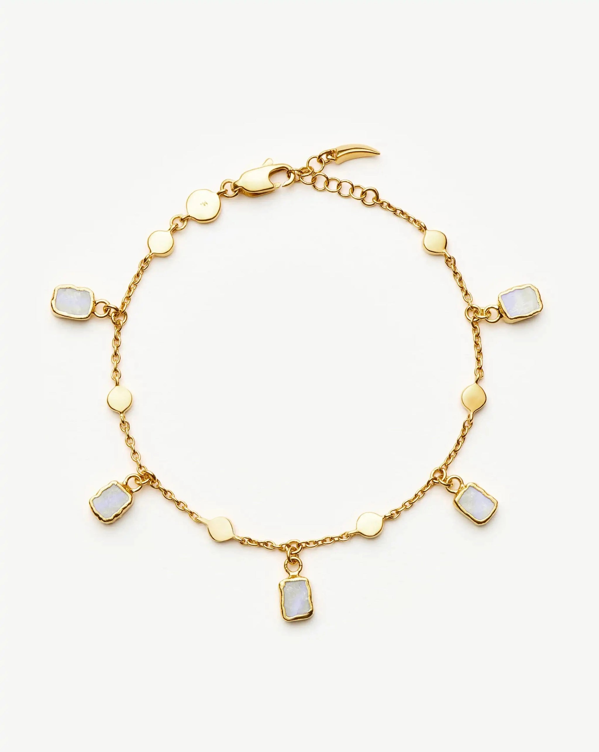 Lena Charm Bracelet | 18ct Gold Plated/Rainbow Moonstone Bracelets Missoma 