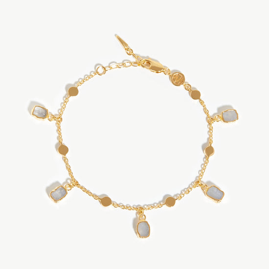 Lena Charm Bracelet | 18ct Gold Plated/Rainbow Moonstone Bracelets Missoma 
