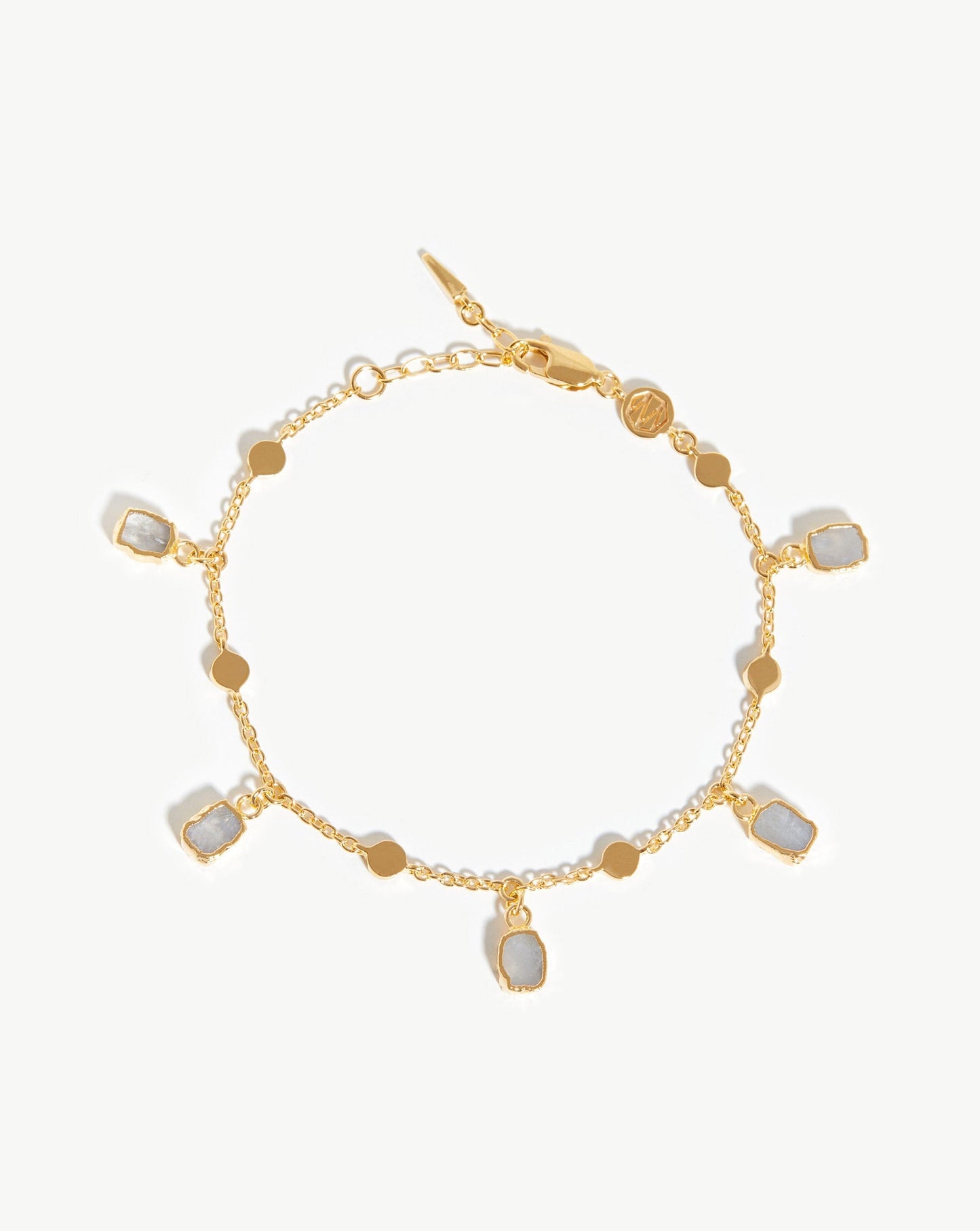 Lena Charm Bracelet | 18ct Gold Plated/Rainbow Moonstone Bracelets Missoma 