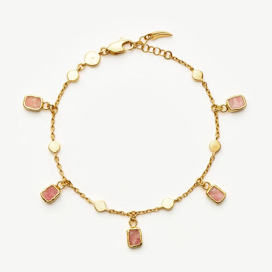 Lena Charm Bracelet | 18ct Gold Plated/Rhodochrosite Bracelets Missoma 
