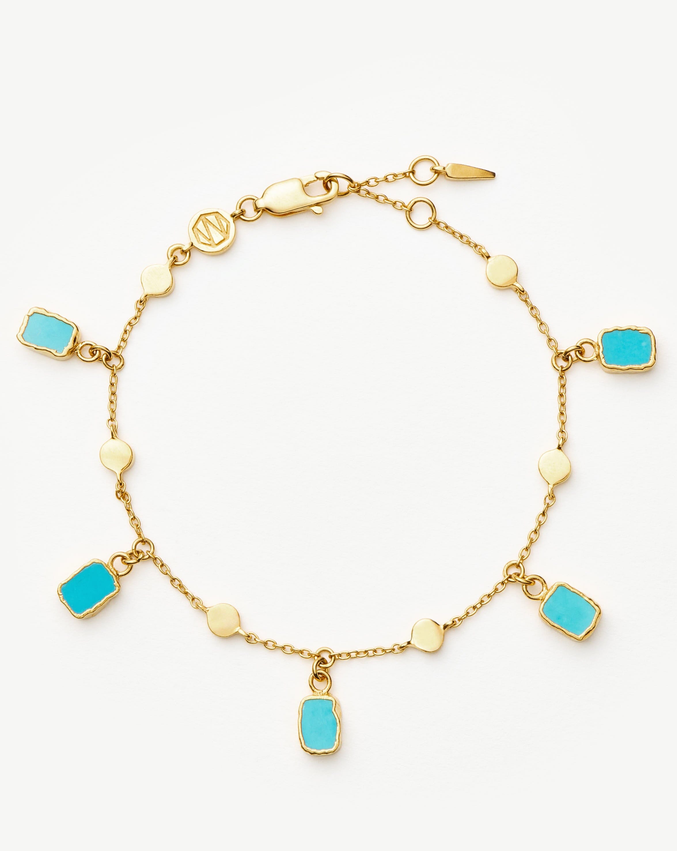 Lena Charm Bracelet | 18ct Gold Plated/Turquoise Bracelets Missoma 