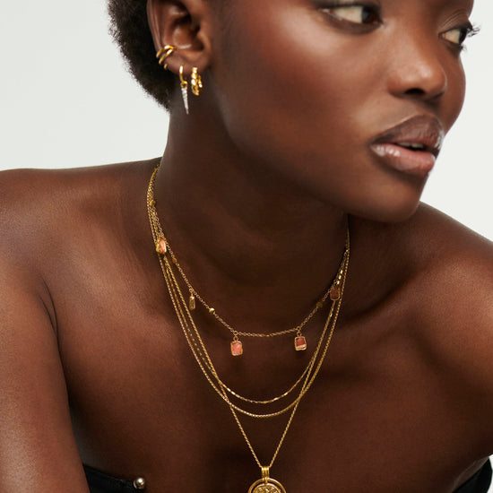 Lena Charm Choker | 18k Gold Plated/Rhodochrosite Necklaces Missoma 