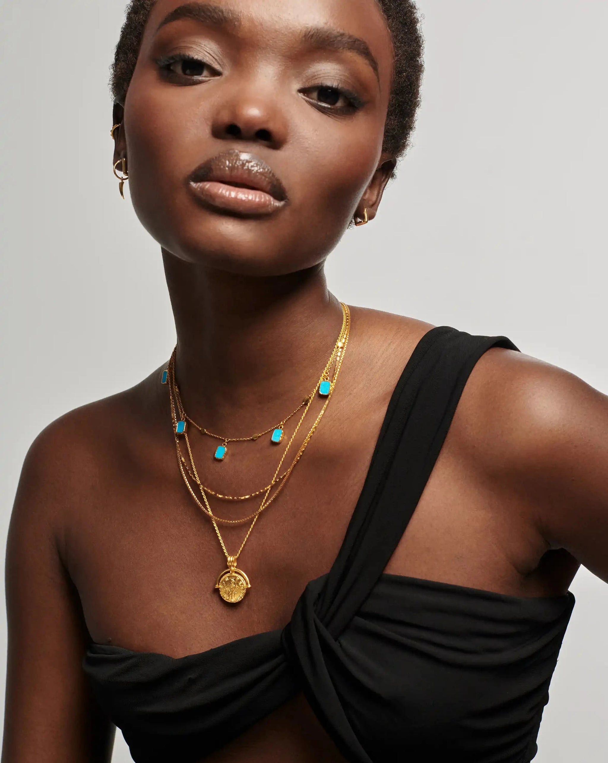 Lena Charm Choker | 18k Gold Plated/Turquoise Necklaces Missoma 
