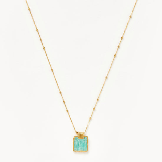 Lena Charm Necklace | 18ct Gold Plated Vermeil/Amazonite Necklaces Missoma 