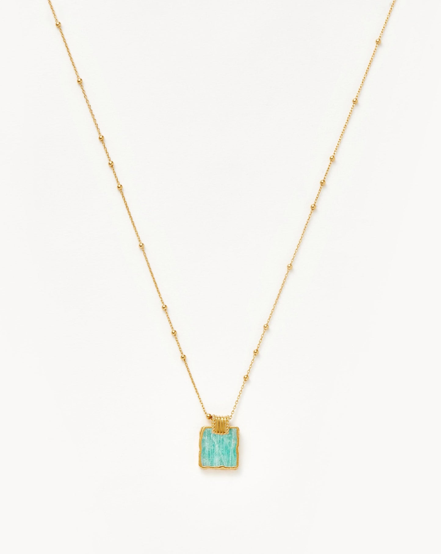 Lena Charm Necklace | 18ct Gold Plated Vermeil/Amazonite Necklaces Missoma 