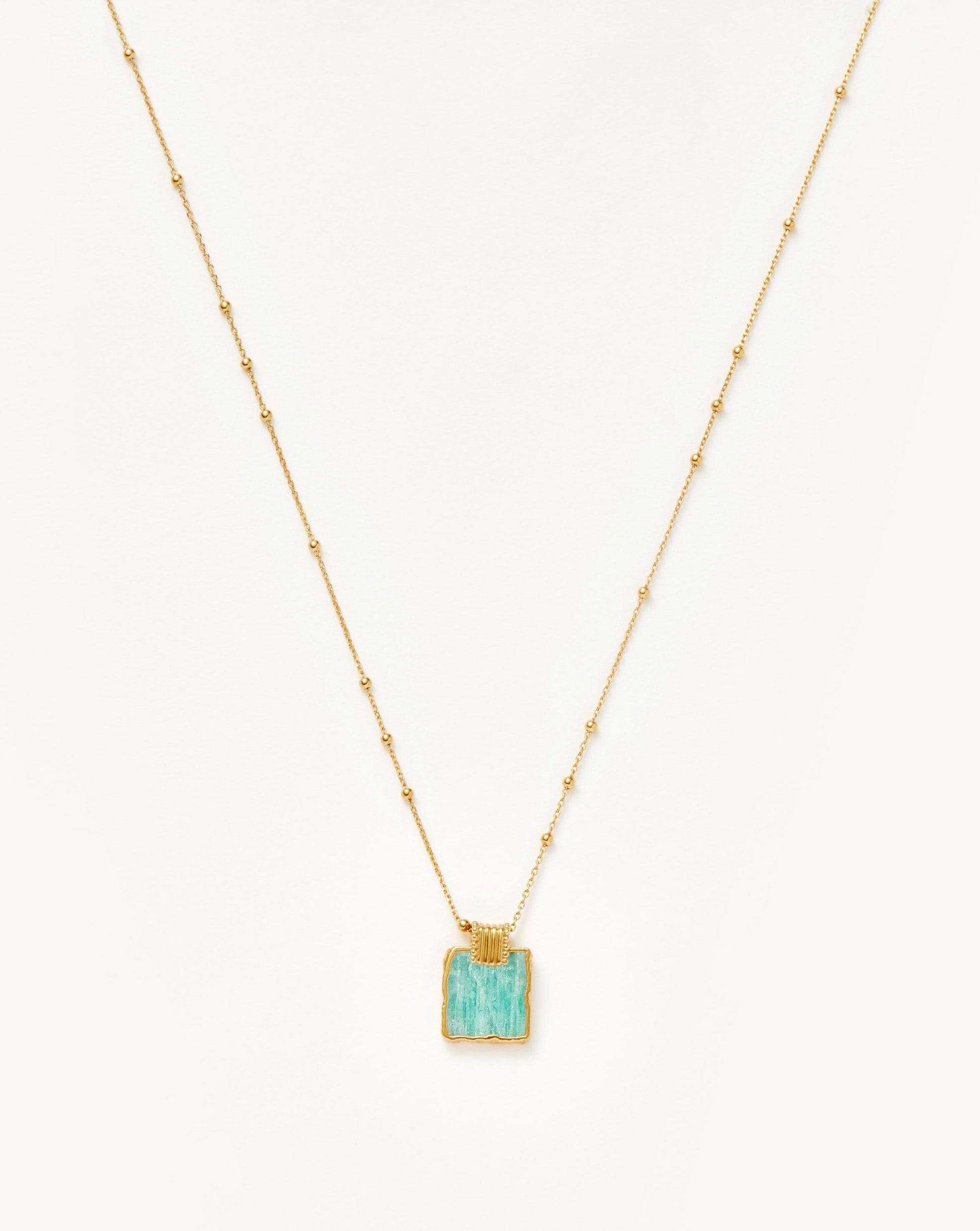 Lena Charm Necklace | 18ct Gold Plated Vermeil/Amazonite Necklaces Missoma 