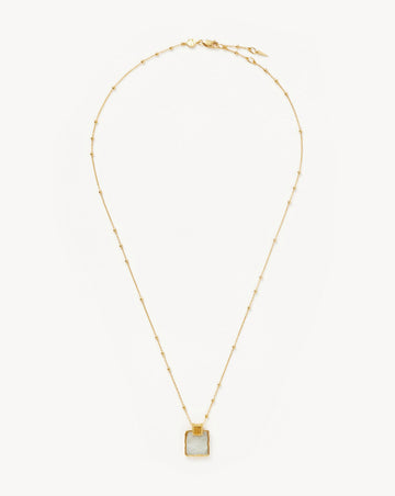 Lena Charm Necklace | 18ct Gold Plated Vermeil/Rainbow Moonstone Necklaces Missoma 