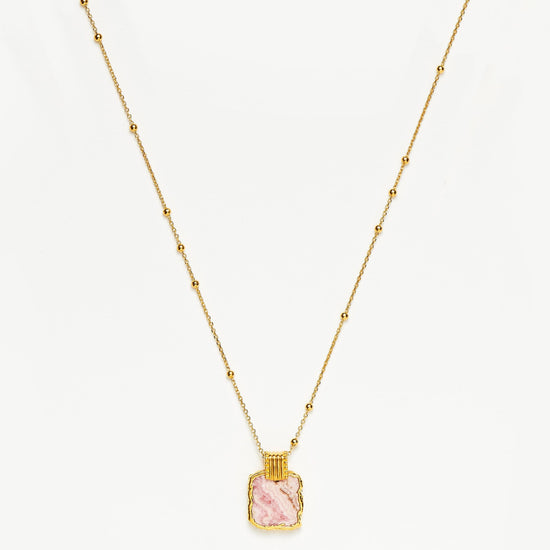 Lena Charm Necklace | 18ct Gold Plated Vermeil/Rhodochrosite Necklaces Missoma 
