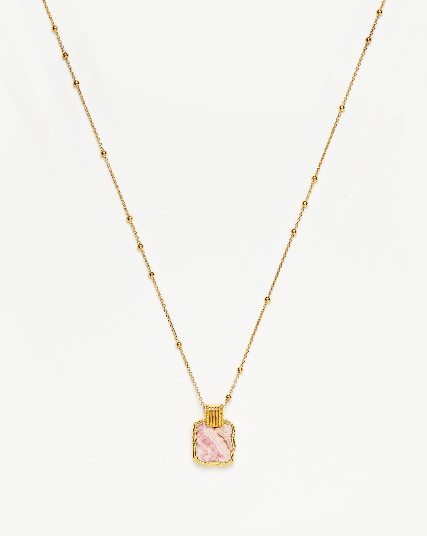 Lena Charm Necklace | 18ct Gold Plated Vermeil/Rhodochrosite Necklaces Missoma 