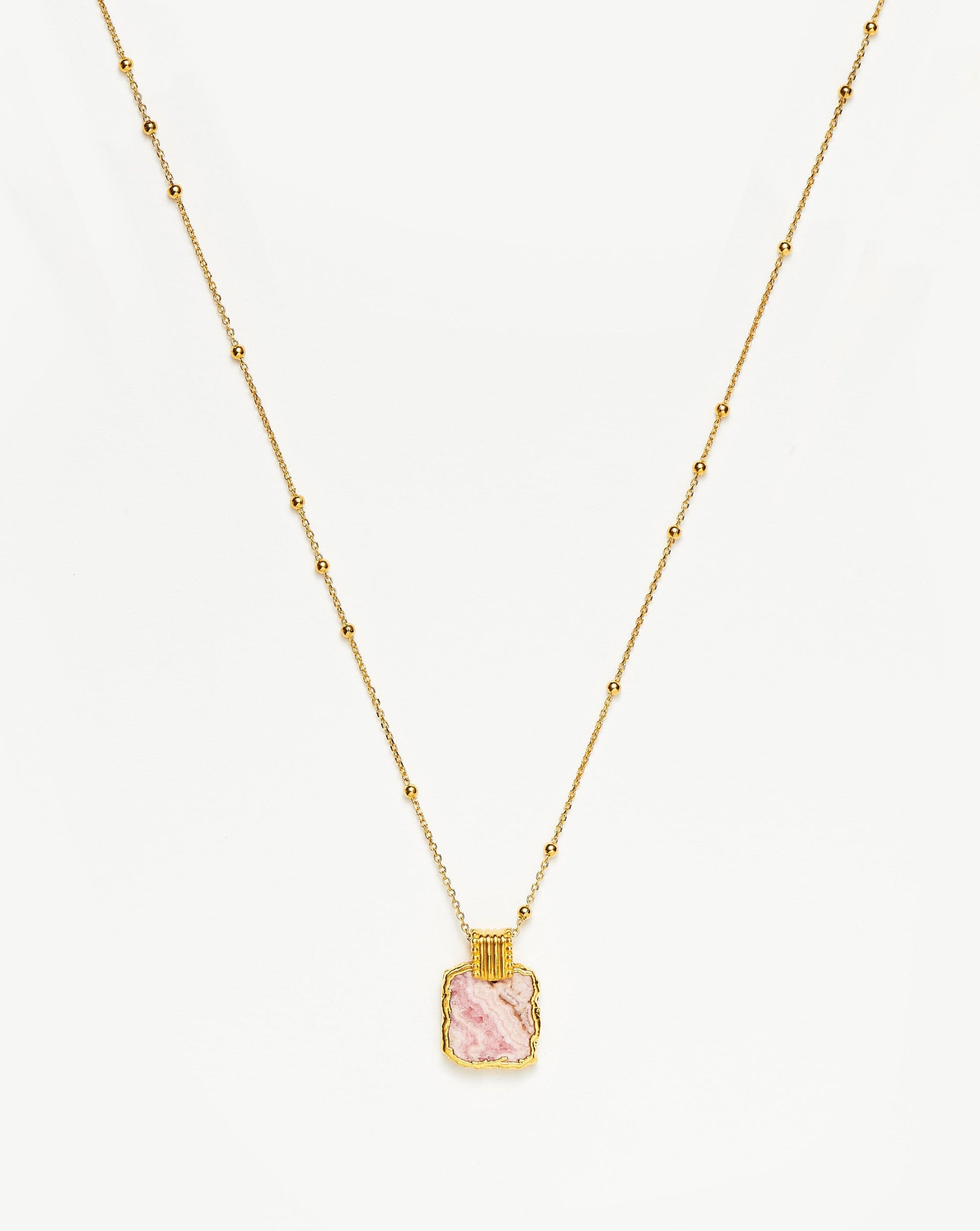 Lena Charm Necklace | 18ct Gold Plated Vermeil/Rhodochrosite Necklaces Missoma 