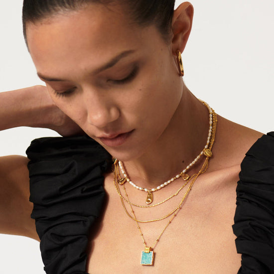 Lena Charm Necklace | 18k Gold Plated/Amazonite Necklaces Missoma 