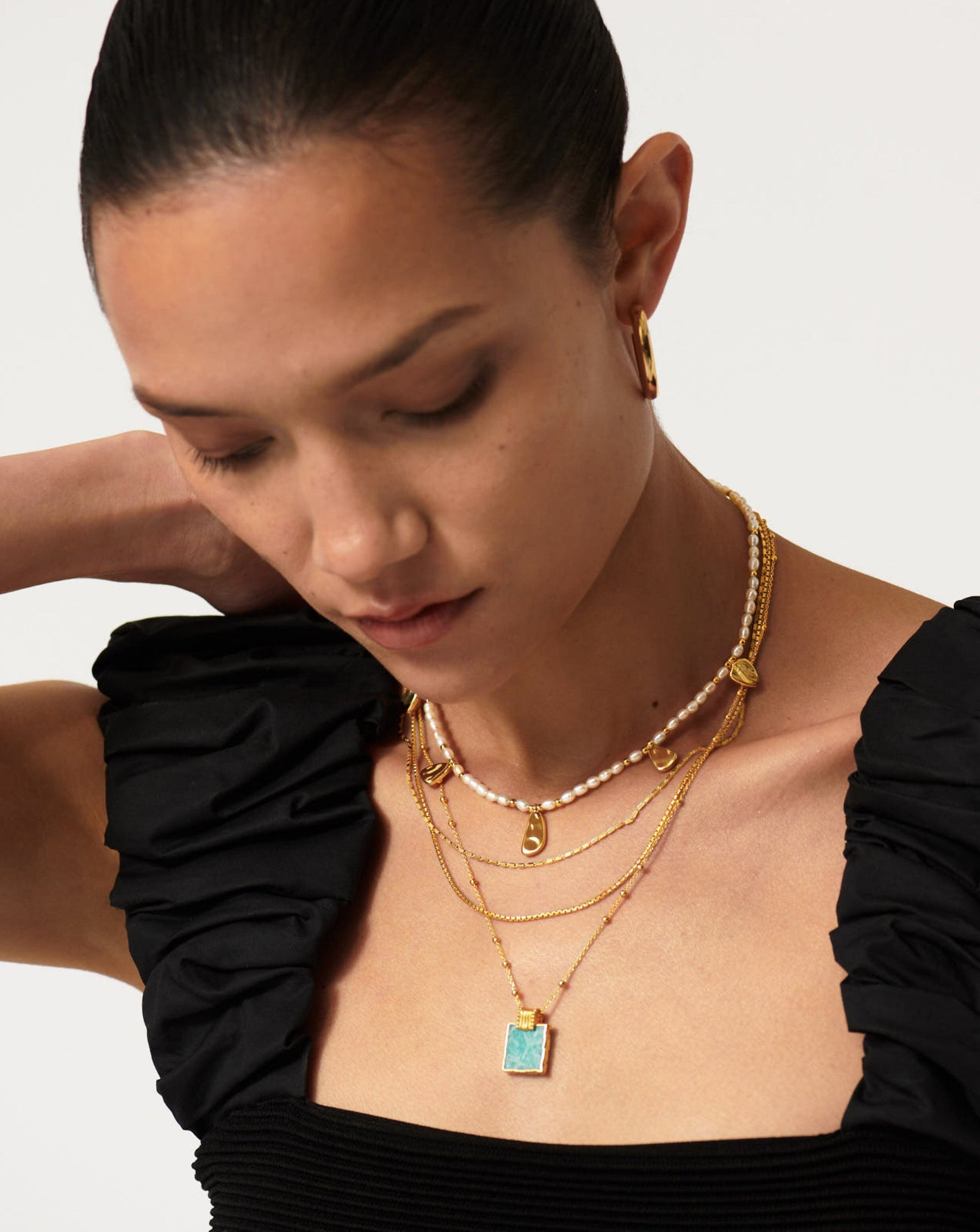 Lena Charm Necklace | 18k Gold Plated/Amazonite Necklaces Missoma 