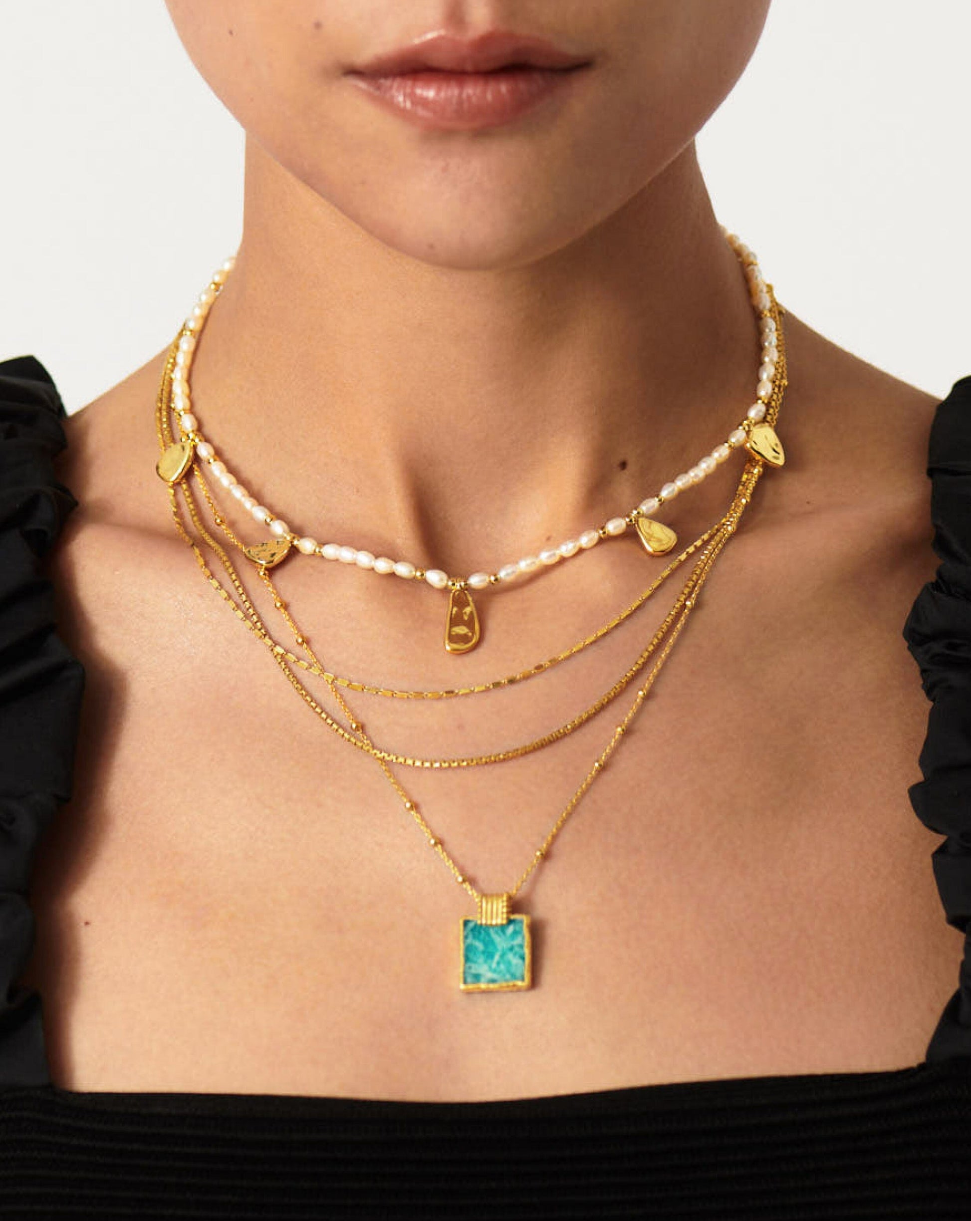 Lena Charm Necklace | 18k Gold Plated/Amazonite Necklaces Missoma 