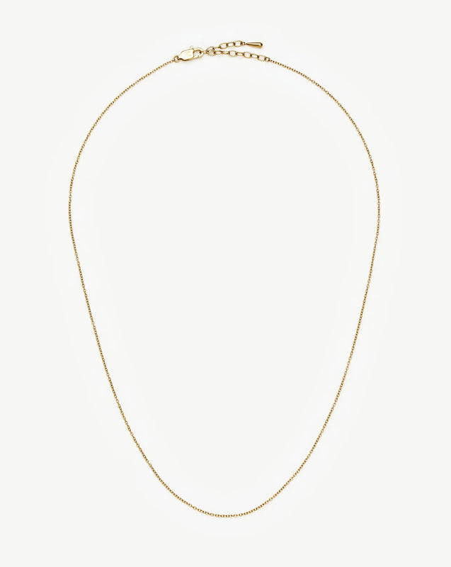 Long Trace Chain Necklace | 18k Gold Plated