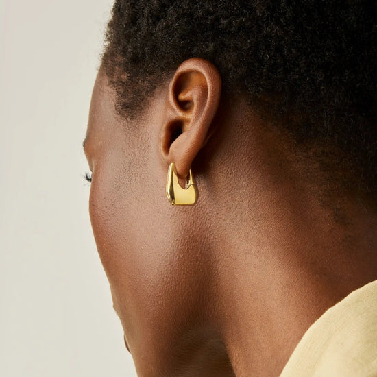 Lucy Williams Arco Pavé Small Hoop Earrings | 18k Gold Plated Earrings Missoma 