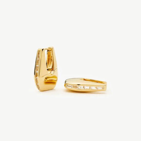 Lucy Williams Arco Pavé Small Hoop Earrings | 18k Gold Plated Earrings Missoma 