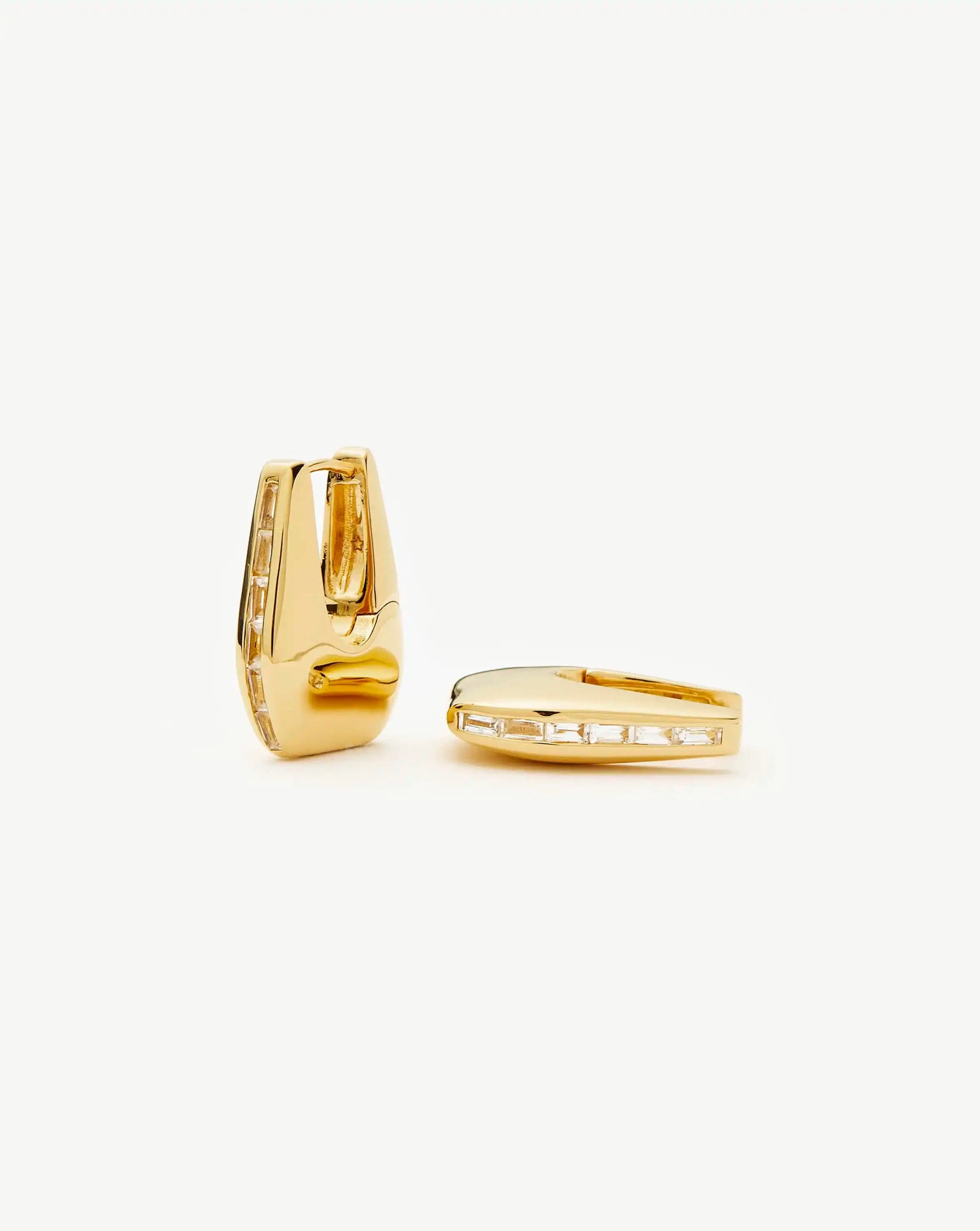 Lucy Williams Arco Pavé Small Hoop Earrings | 18k Gold Plated Earrings Missoma 